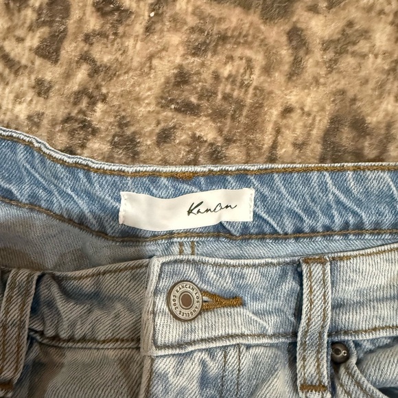 KanCan Blue High-Waisted Jean Shorts with Frayed Hem size 29 - Picture 7 of 8